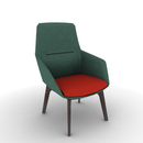 Ardyn Mid Back Lounge Chair 4-Leg Wood Base Configurable