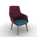 Ardyn Mid Back Lounge Chair 4-Leg Wood Base Configurable