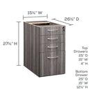 Aberdeen® Series Desk Pedestal, Pencil/Box/Box/File