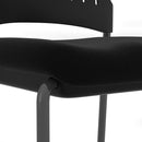 Aero Armless Guest Chair with Black Fabric Seat and Titanium Frame