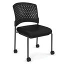Aero Armless Guest Chair with Black Fabric Seat and Titanium Frame