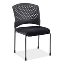 Aero Armless Guest Chair with Black Fabric Seat and Titanium Frame
