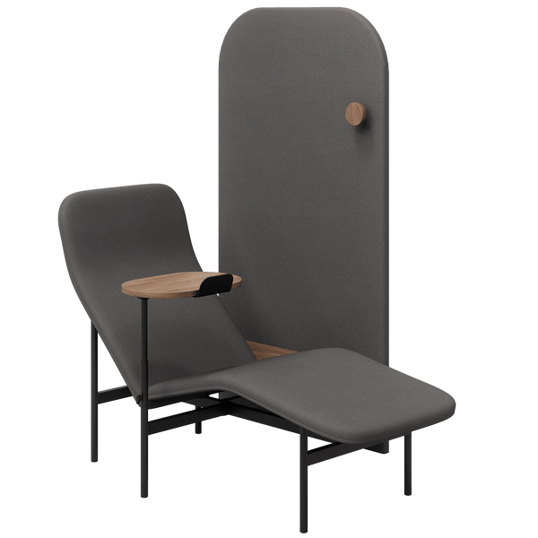 KFI Studios Avalon Chaise Lounge Chair with Privacy Screen and Side Table