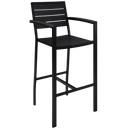 Eveleen Barstool with Arms Indoor / Outdoor Synthetic Polymer Seat and Back