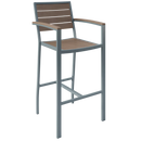 Eveleen Barstool with Arms Indoor / Outdoor Synthetic Polymer Seat and Back