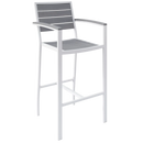 Eveleen Barstool with Arms Indoor / Outdoor Synthetic Polymer Seat and Back
