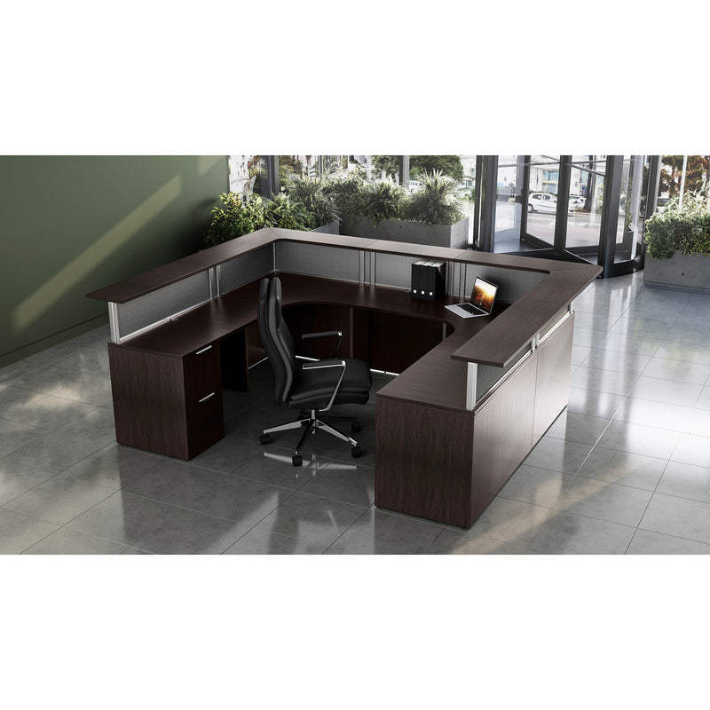 Borders II Reception Desk with Drawer Pedestals & Transaction Top