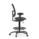 CoolMesh Pro All Mesh Task Stool with Adjustable Arms and Footring with Black Frame
