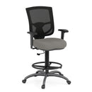 CoolMesh Pro Mesh Back Task Stool with Adjustable Arms, Upholstered Seat, Footring and Black Base
