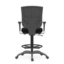 CoolMesh Pro Mesh Back Task Stool with Adjustable Arms, Upholstered Seat, Footring and Black Base