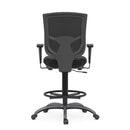 CoolMesh Pro Mesh Back Task Stool with Adjustable Arms, Upholstered Seat, Footring and Black Base