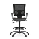 CoolMesh Pro Mesh Back Task Stool with Adjustable Arms, Upholstered Seat, Footring and Black Base