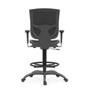 CoolMesh Pro Mesh Back Task Stool with Adjustable Arms, Upholstered Seat, Footring and Black Base
