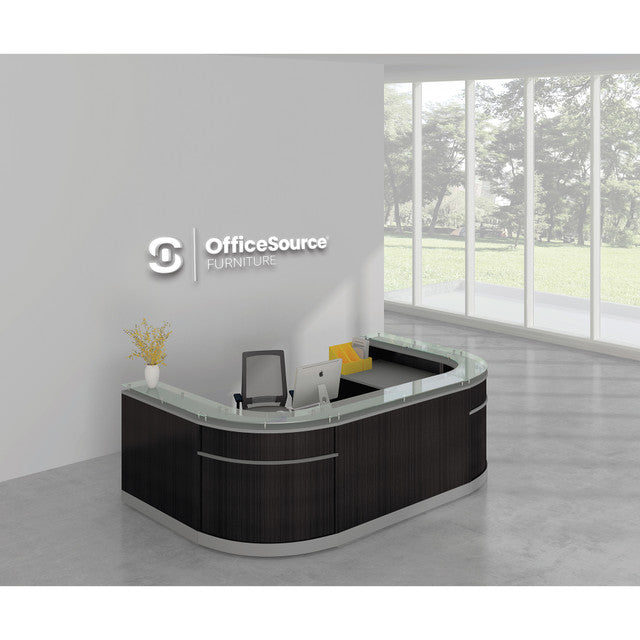 Cosmo U Shape Reception Desk with Glass Top