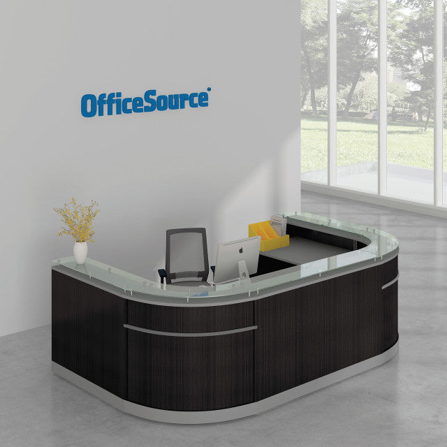 Cosmo U Shape Reception Desk with Glass Top