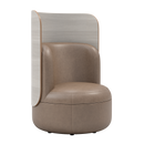 Lounge Chair with Upholstered Back and High Wood Surround