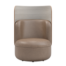 Lounge Chair with Upholstered Back and High Wood Surround
