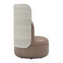 Lounge Chair with Upholstered Back and High Wood Surround