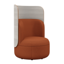 Lounge Chair with Upholstered Back and High Wood Surround