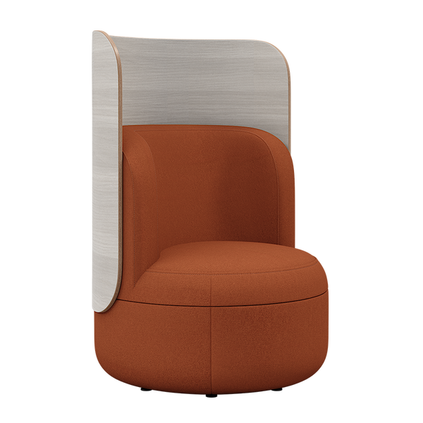 Lounge Chair with Upholstered Back and High Wood Surround