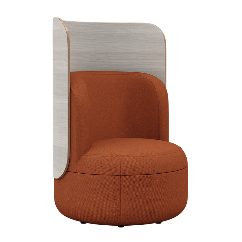 Lounge Chair with Upholstered Back and High Wood Surround
