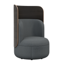 Lounge Chair with Upholstered Back and High Wood Surround