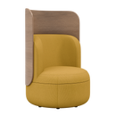 Lounge Chair with Upholstered Back and High Wood Surround
