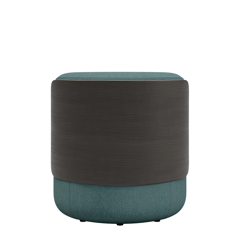Dotti Lounge Chair with Upholstered Back and Low Wood Surround