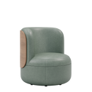Dotti Lounge Chair with Upholstered Back and Low Wood Surround