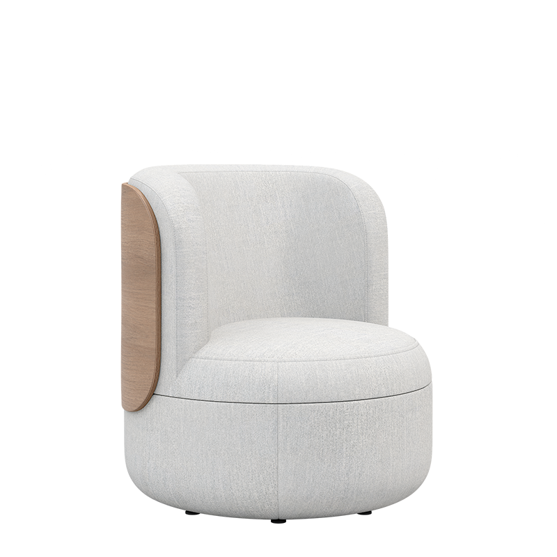 Dotti Lounge Chair with Upholstered Back and Low Wood Surround