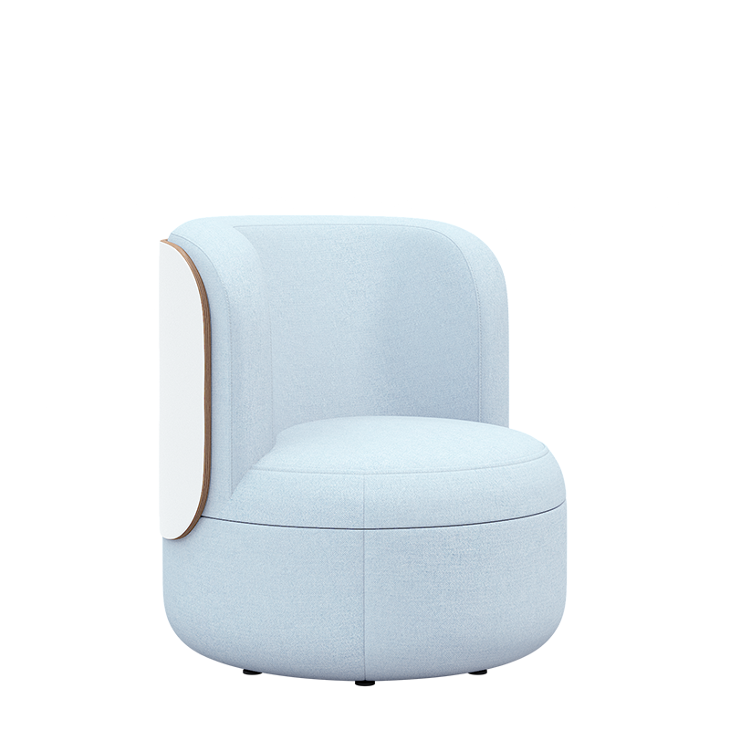Dotti Lounge Chair with Upholstered Back and Low Wood Surround
