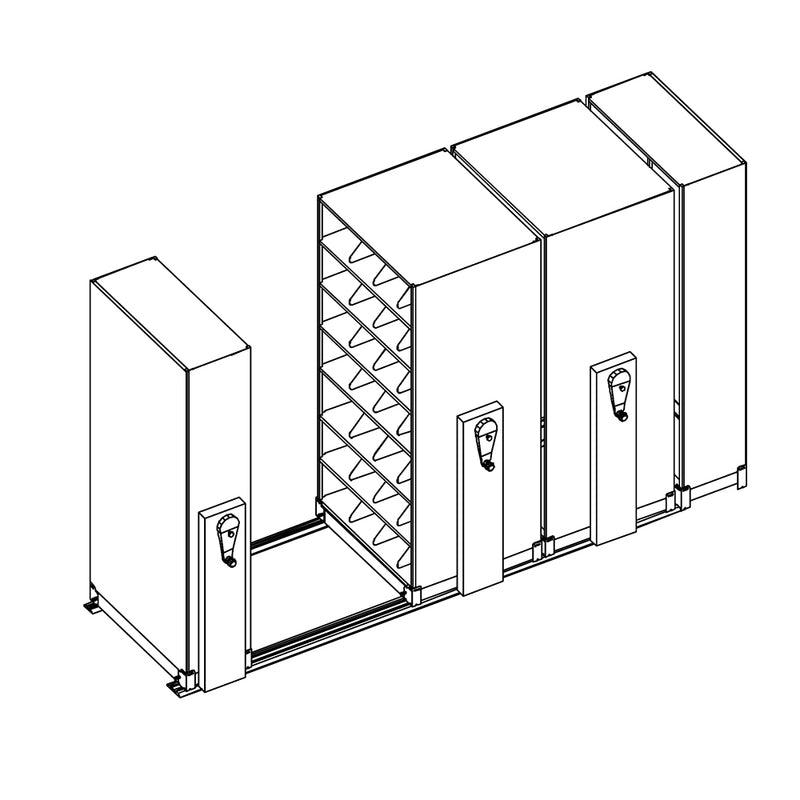 Mobile Lite Typical 12' x 4'; Legal End Tab Filing, 7-Tier, Locking System, 1,454 LFI