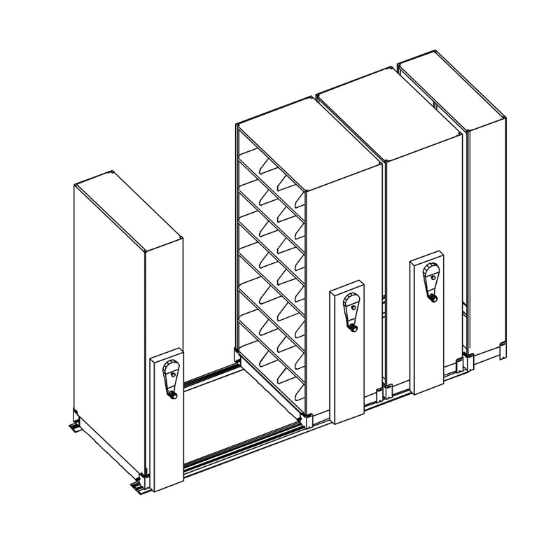 Mobile Lite Typical 10' x 4'; Letter End Tab Filing, 7-Tier, Locking System, 1,454 LFI