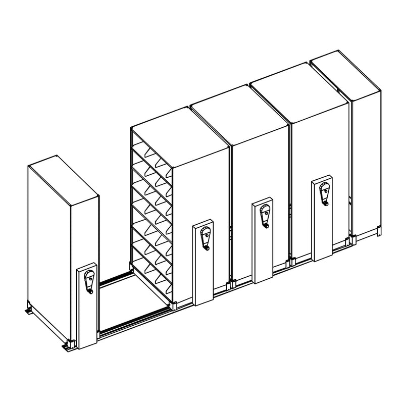 Mobile Lite Typical 14' x 4'; Legal End Tab Filing, 7-Tier, Locking System, 1,939 LFI