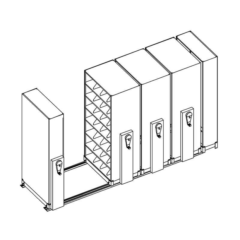 Mobile Lite Typical 12' x 4'; Letter End Tab Filing, 7-Tier, Locking System, 1,939 LFI