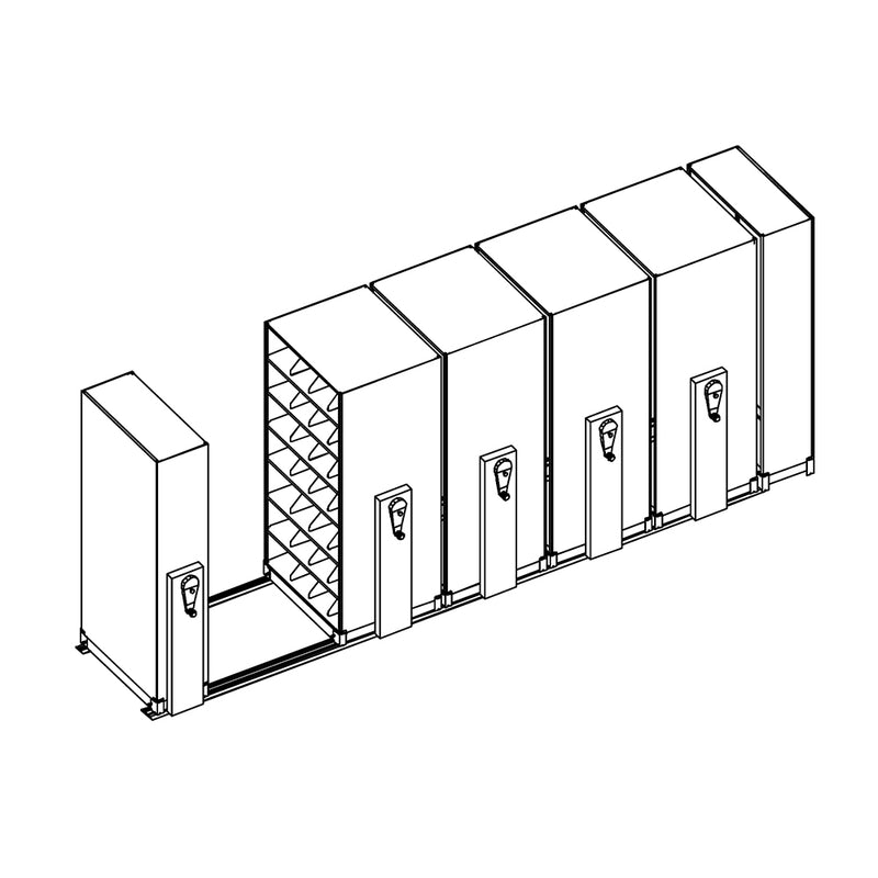 Mobile Lite Typical 17' x 4'; Legal End Tab Filing, 7-Tier, Locking System, 2,424 LFI