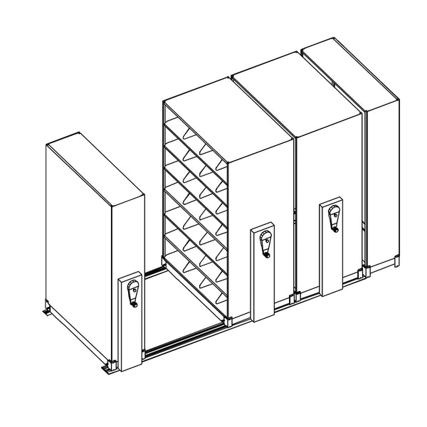 Mobile Lite Typical 12' x 5'; Legal End Tab Filing, 7-Tier, Locking System, 1,958 LFI