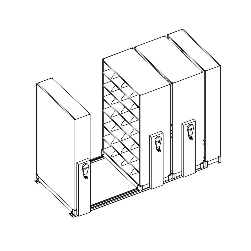 Mobile Lite Typical 10' x 5'; Letter End Tab Filing, 7-Tier, Locking System, 1,958 LFI