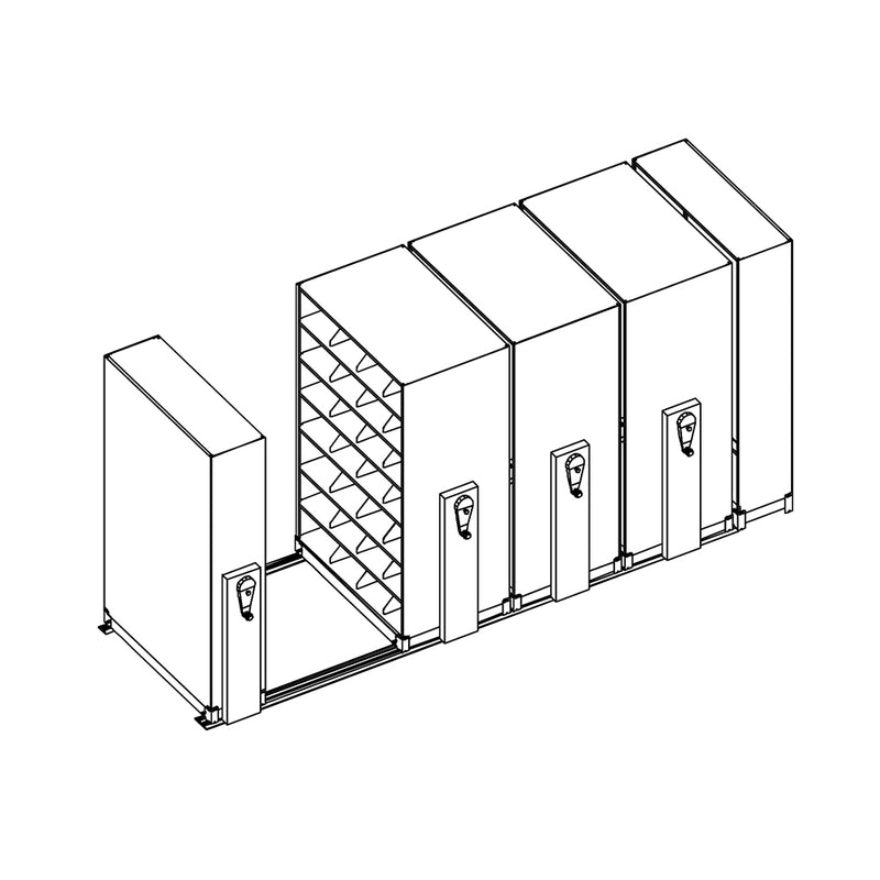 Mobile Lite Typical 14' x 5'; Legal End Tab Filing, 7-Tier, Locking System, 2,611 LFI