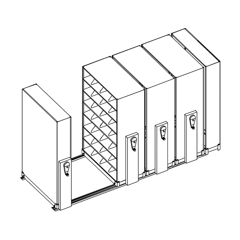 Mobile Lite Typical 12' x 5'; Letter End Tab Filing, 7-Tier, Locking System, 2,611 LFI