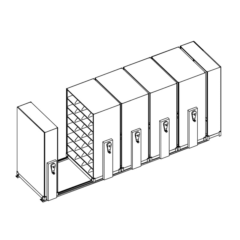 Mobile Lite Typical 17' x 5'; Legal End Tab Filing, 7-Tier, Locking System, 3,263 LFI