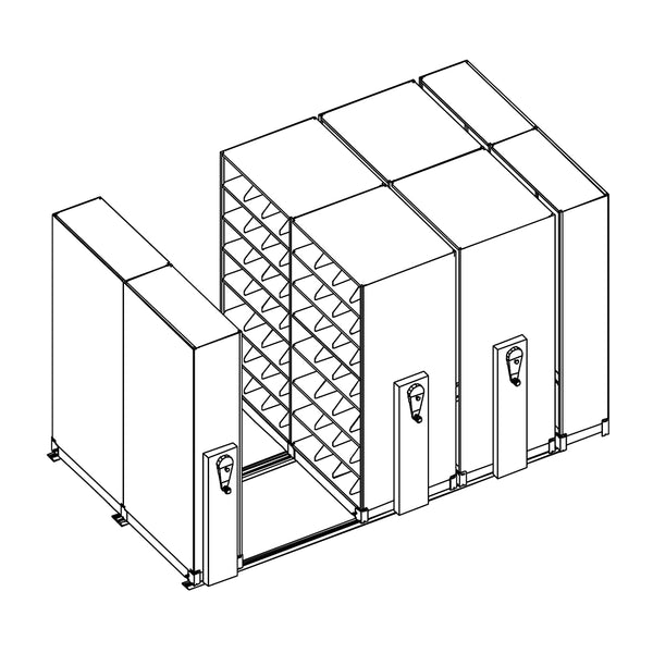 Mobile Lite Typical 12' x 7'; Legal End Tab Filing, 7-Tier, Locking System, 2,912 LFI