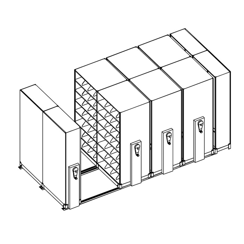 Mobile Lite Typical 14' x 7'; Legal End Tab Filing, 7-Tier, Locking System, 3,884 LFI