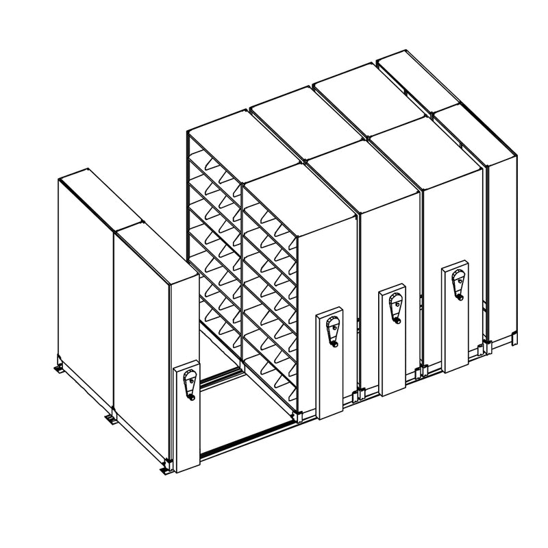 Mobile Lite Typical 12' x 7'; Letter End Tab Filing, 7-Tier, Locking System, 3,884 LFI