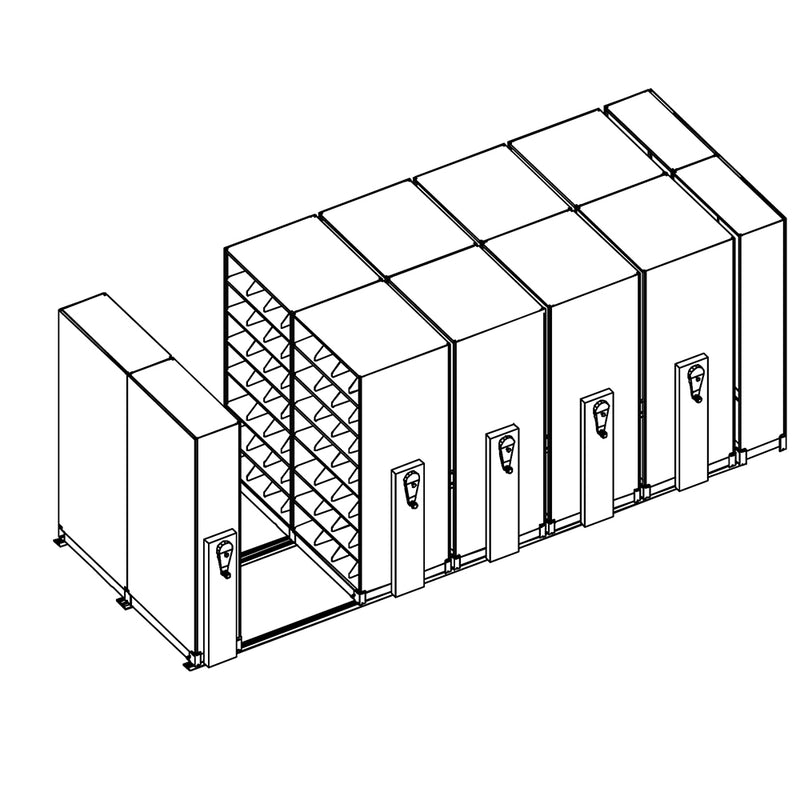 Mobile Lite Typical 17' x 7'; Legal End Tab Filing, 7-Tier, Locking System, 4,854 LFI