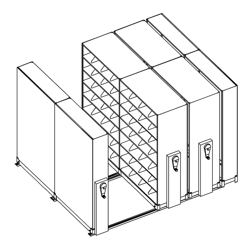 Mobile Lite Typical 10' x 9'; Letter End Tab Filing, 7-Tier, Locking System, 3,916 LFI