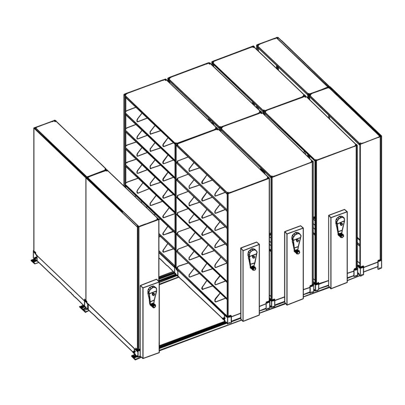 Mobile Lite Typical 12' x 9'; Letter End Tab Filing, 7-Tier, Locking System, 5,222 LFI