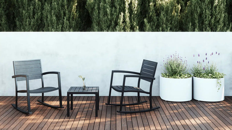Eveleen Side Table Indoor / Outdoor Synthetic Polymer Aluminum Frame