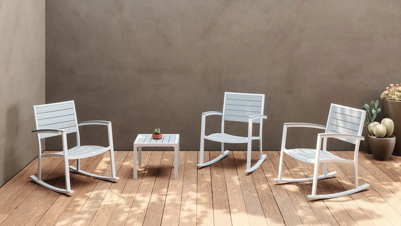 Eveleen Side Table Indoor / Outdoor Synthetic Polymer Aluminum Frame