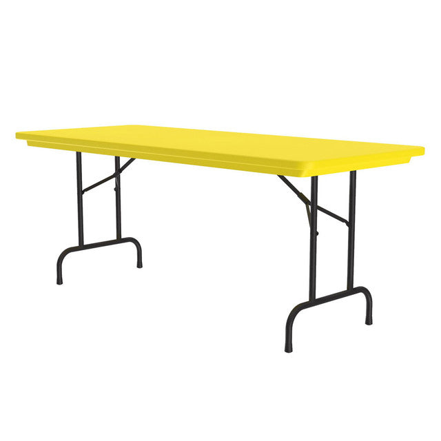 Colorful Blow Mold Fixed Height Folding Table - 60" x 30"